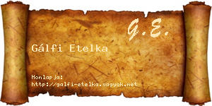 Gálfi Etelka névjegykártya